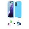 MARSİLYAN™- iPhone 16 Kılıf Ahenk Serisi - Siyah 3D Antistatik Seramik Nano Ekran Koruyucu + Raze Metal Kamera Lens - PE
