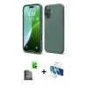 MARSİLYAN™- iPhone 16 Kılıf Ahenk Serisi - Siyah 3D Antistatik Seramik Nano Ekran Koruyucu + Raze Metal Kamera Lens - SH