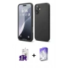 MARSİLYAN™- iPhone 16 Kılıf Ahenk Serisi - Siyah Bilvis 5in1 3D Magic Cam Ekran Koruyucu + Bilvis Titan Kamera Lens - GS