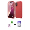 MARSİLYAN™- iPhone 16 Kılıf Ahenk Serisi - Siyah Bilvis 5in1 3D Magic Cam Ekran Koruyucu + Pembe Raze Metal Kamera Lens