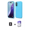MARSİLYAN™- iPhone 16 Kılıf Ahenk Serisi - Siyah Bilvis 5in1 3D Magic Cam Ekran Koruyucu + PVD Metal Kamera Lens - PE