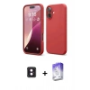 MARSİLYAN™- iPhone 16 Kılıf Ahenk Serisi - Siyah Bilvis 5in1 3D Magic Cam Ekran Koruyucu + PVD Metal Kamera Lens - PE