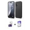 MARSİLYAN™- iPhone 16 Kılıf Ahenk Serisi - Siyah Bilvis 5in1 3D Magic Cam Ekran Koruyucu + Yeşil Bilvis Titan Kamera Lens