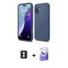MARSİLYAN™- iPhone 16 Kılıf Ahenk Serisi - Siyah Bilvis 5in1 5D Magic Hayalet Cam Ekran Koruyucu + PVD Metal Kamera Lens - MI