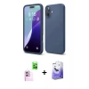 MARSİLYAN™- iPhone 16 Kılıf Ahenk Serisi - Siyah Bilvis 5in1 5D Magic Hayalet Cam Ekran Koruyucu + Raze Metal Kamera Lens - PE