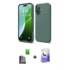 MARSİLYAN™- iPhone 16 Kılıf Ahenk Serisi - Siyah Bilvis 5in1 5D Magic Hayalet Cam Ekran Koruyucu + Raze Metal Kamera Lens - SH