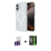 MARSİLYAN™- iPhone 16 Kılıf Ahenk Yansıma Prime - Şeffaf 360 Full Body Arka Koruyucu + Bilvis Titan Kamera Lens - YL