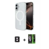 MARSİLYAN™- iPhone 16 Kılıf Ahenk Yansıma Prime - Şeffaf 360 Full Body Arka Koruyucu + PVD Metal Kamera Lens - PE