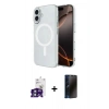 MARSİLYAN™- iPhone 16 Kılıf Ahenk Yansıma Prime - Siyah 3D Antistatik Hayalet Cam Ekran Koruyucu + Bilvis Titan Kamera Lens - YL