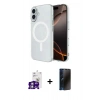 MARSİLYAN™- iPhone 16 Kılıf Ahenk Yansıma Prime - Siyah 3D Antistatik Hayalet Cam Ekran Koruyucu + Bilvis Titan Kamera Lens - GS