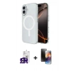 MARSİLYAN™- iPhone 16 Kılıf Ahenk Yansıma Prime - Siyah 3D Antistatik Mat Seramik Nano Ekran Koruyucu + Bilvis Titan Kamera Lens - SH