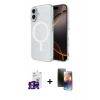 MARSİLYAN™- iPhone 16 Kılıf Ahenk Yansıma Prime - Siyah 3D Antistatik Mat Seramik Nano Ekran Koruyucu + Bilvis Titan Kamera Lens - PE