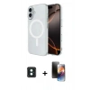 MARSİLYAN™- iPhone 16 Kılıf Ahenk Yansıma Prime - Siyah 3D Antistatik Mat Seramik Nano Ekran Koruyucu + PVD Metal Kamera Lens - YL