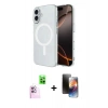MARSİLYAN™- iPhone 16 Kılıf Ahenk Yansıma Prime - Siyah 3D Antistatik Mat Seramik Nano Ekran Koruyucu + Raze Metal Kamera Lens - PE