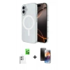 MARSİLYAN™- iPhone 16 Kılıf Ahenk Yansıma Prime - Siyah 3D Antistatik Mat Seramik Nano Ekran Koruyucu + Raze Metal Kamera Lens - BZ