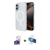MARSİLYAN™- iPhone 16 Kılıf Ahenk Yansıma Prime - Siyah 3D Antistatik Seramik Nano Ekran Koruyucu + Bilvis Titan Kamera Lens - GS