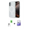 MARSİLYAN™- iPhone 16 Kılıf Ahenk Yansıma Prime - Siyah Bilvis 5in1 5D Magic Hayalet Cam Ekran Koruyucu + Raze Metal Kamera Lens - BZ