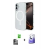 MARSİLYAN™- iPhone 16 Kılıf Ahenk Yansıma Prime - Siyah Bilvis 5in1 5D Magic Hayalet Cam Ekran Koruyucu + Raze Metal Kamera Lens - SH