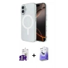 MARSİLYAN™- iPhone 16 Kılıf Ahenk Yansıma Prime - Siyah Bilvis 5in1 5D Magic Hayalet Cam Ekran Koruyucu + Bilvis Titan Kamera Lens - GS