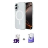 MARSİLYAN™- iPhone 16 Kılıf Ahenk Yansıma Prime - Siyah Bilvis 5in1 5D Magic Hayalet Cam Ekran Koruyucu + Bilvis Titan Kamera Lens - PE