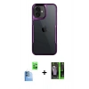 MARSİLYAN™- iPhone 16 Kılıf Akış Çizgi Koleksiyonu - Şeffaf 360 Full Body Arka Koruyucu + Raze Metal Kamera Lens - LT
