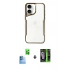 MARSİLYAN™- iPhone 16 Kılıf Akış Çizgi Koleksiyonu - Şeffaf 360 Full Body Arka Koruyucu + Raze Metal Kamera Lens - LT