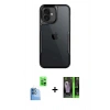 MARSİLYAN™- iPhone 16 Kılıf Akış Çizgi Koleksiyonu - Şeffaf 360 Full Body Arka Koruyucu + Raze Metal Kamera Lens - LT