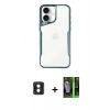 MARSİLYAN™- iPhone 16 Kılıf Akış Çizgi Koleksiyonu - Şeffaf 360 Full Body Arka Koruyucu + PVD Metal Kamera Lens - MI