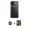 MARSİLYAN™- iPhone 16 Kılıf Akış Çizgi Koleksiyonu - Şeffaf 360 Full Body Arka Koruyucu + PVD Metal Kamera Lens - MI