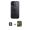 MARSİLYAN™- iPhone 16 Kılıf Akış Çizgi Koleksiyonu - Şeffaf 360 Full Body Arka Koruyucu + PVD Metal Kamera Lens - MI