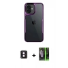 MARSİLYAN™- iPhone 16 Kılıf Akış Çizgi Koleksiyonu - Şeffaf 360 Full Body Arka Koruyucu + PVD Metal Kamera Lens - PE