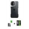 MARSİLYAN™- iPhone 16 Kılıf Akış Çizgi Koleksiyonu - Şeffaf 360 Full Body Arka Koruyucu + Raze Metal Kamera Lens - SH