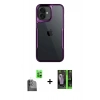 MARSİLYAN™- iPhone 16 Kılıf Akış Çizgi Koleksiyonu - Şeffaf 360 Full Body Arka Koruyucu + Raze Metal Kamera Lens - SH