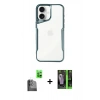 MARSİLYAN™- iPhone 16 Kılıf Akış Çizgi Koleksiyonu - Şeffaf 360 Full Body Arka Koruyucu + Raze Metal Kamera Lens - SH