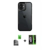 MARSİLYAN™- iPhone 16 Kılıf Akış Çizgi Koleksiyonu - Şeffaf 360 Full Body Arka Koruyucu + Raze Metal Kamera Lens - SH