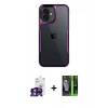 MARSİLYAN™- iPhone 16 Kılıf Akış Çizgi Koleksiyonu - Şeffaf 360 Full Body Arka Koruyucu + Bilvis Titan Kamera Lens - YL