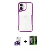 MARSİLYAN™- iPhone 16 Kılıf Akış Çizgi Koleksiyonu - Şeffaf 360 Full Body Arka Koruyucu + Bilvis Titan Kamera Lens - YL
