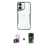 MARSİLYAN™- iPhone 16 Kılıf Akış Çizgi Koleksiyonu - Siyah 360 Mat Full Body Arka Koruyucu + Bilvis Titan Kamera Lens - YL