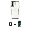 MARSİLYAN™- iPhone 16 Kılıf Akış Çizgi Koleksiyonu - Siyah 360 Mat Full Body Arka Koruyucu + PVD Metal Kamera Lens - PE