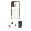 MARSİLYAN™- iPhone 16 Kılıf Akış Çizgi Koleksiyonu - Siyah 360 Mat Full Body Arka Koruyucu + Raze Metal Kamera Lens - PE