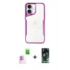 MARSİLYAN™- iPhone 16 Kılıf Akış Çizgi Koleksiyonu - Siyah 360 Mat Full Body Arka Koruyucu + Raze Metal Kamera Lens - PE