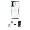 MARSİLYAN™- iPhone 16 Kılıf Akış Çizgi Koleksiyonu - Siyah 360 Mat Full Body Arka Koruyucu + Raze Metal Kamera Lens - PE