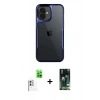 MARSİLYAN™- iPhone 16 Kılıf Akış Çizgi Koleksiyonu - Siyah 360 Mat Full Body Arka Koruyucu + Raze Metal Kamera Lens - BZ