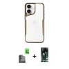 MARSİLYAN™- iPhone 16 Kılıf Akış Çizgi Koleksiyonu - Siyah 360 Mat Full Body Arka Koruyucu + Raze Metal Kamera Lens - SH