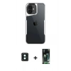 MARSİLYAN™- iPhone 16 Kılıf Akış Çizgi Koleksiyonu - Siyah 360 Mat Full Body Arka Koruyucu + PVD Metal Kamera Lens - YL