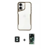 MARSİLYAN™- iPhone 16 Kılıf Akış Çizgi Koleksiyonu - Siyah 360 Mat Full Body Arka Koruyucu + PVD Metal Kamera Lens - YL