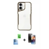 MARSİLYAN™- iPhone 16 Kılıf Akış Çizgi Koleksiyonu - Siyah 3D Antistatik Mat Seramik Nano Ekran Koruyucu + Raze Metal Kamera Lens - LT