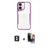 MARSİLYAN™- iPhone 16 Kılıf Akış Çizgi Koleksiyonu - Siyah 3D Antistatik Mat Seramik Nano Ekran Koruyucu + PVD Metal Kamera Lens - MI
