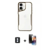 MARSİLYAN™- iPhone 16 Kılıf Akış Çizgi Koleksiyonu - Siyah 3D Antistatik Mat Seramik Nano Ekran Koruyucu + PVD Metal Kamera Lens - MI