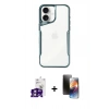 MARSİLYAN™- iPhone 16 Kılıf Akış Çizgi Koleksiyonu - Siyah 3D Antistatik Mat Seramik Nano Ekran Koruyucu + Bilvis Titan Kamera Lens - PE